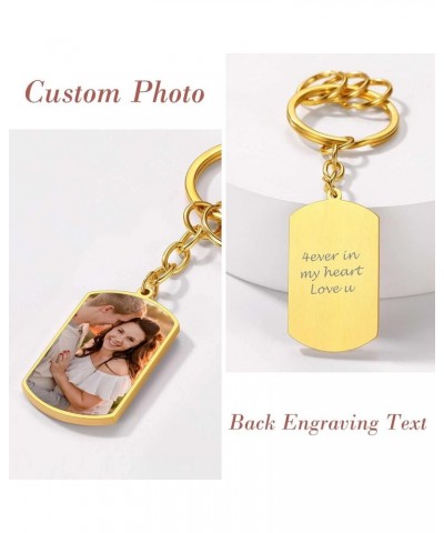 Custom Keychains with Picture 2-Sides Photo Personalized Heart/Square/Oval Acrylic Crystal, Stainless Steel Keyring 2. Dog Ta...