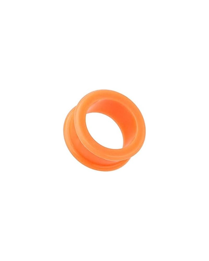 Flexible Silicone Double Flared Ear Gauge Tunnel Plug 7/8" (22mm), Orange $9.35 Body Jewelry