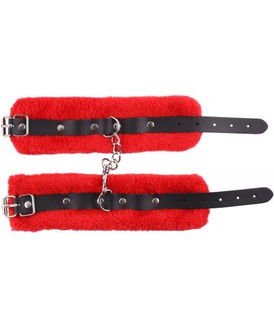 Fur Handcuff Bracelet Soft Plush Fur Leg Cuff Adjustable Handcuffs Bracelet for Women Men Lover Couple Red $5.49 Bracelets