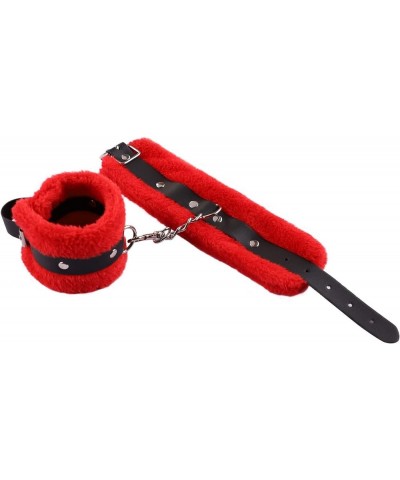 Fur Handcuff Bracelet Soft Plush Fur Leg Cuff Adjustable Handcuffs Bracelet for Women Men Lover Couple Red $5.49 Bracelets