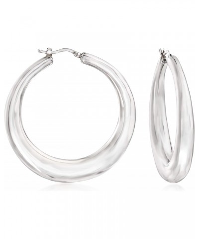 Italian Sterling Silver Hoop Earrings $46.96 Earrings