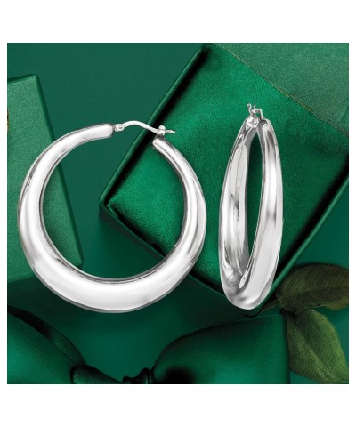 Italian Sterling Silver Hoop Earrings $46.96 Earrings