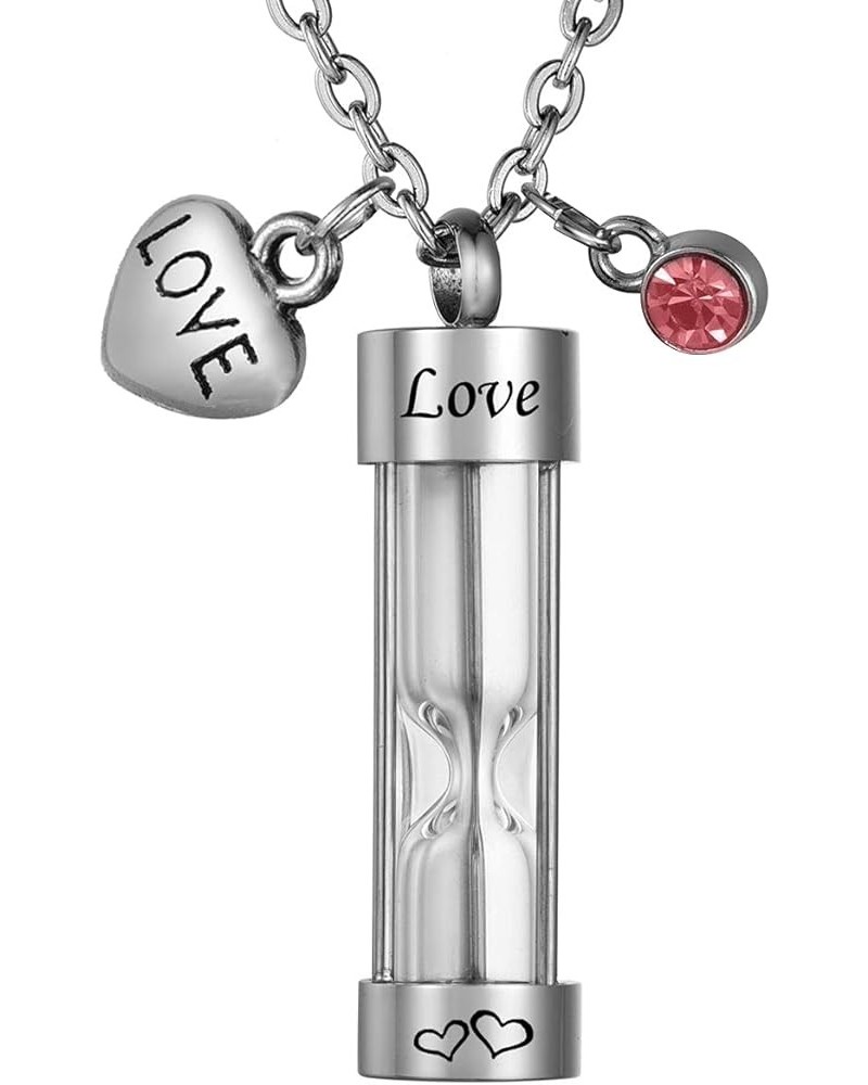 Cylinder Hourglass Memorial Keepsake Stainless Steel Cremation Jewelry Urn Pendant Necklace for Ashes Love - Engraving $10.06...