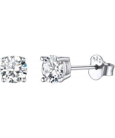 Hypoallergenic 925 Sterling Silver Round Cut Cubic Zirconia CZ Earrings Studs for Women Men, 5MM/7MM/9MM 5MM White CZ $11.28 ...