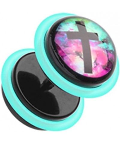 Galaxy Cross Acrylic Fake Plug with O-Rings $9.50 Body Jewelry