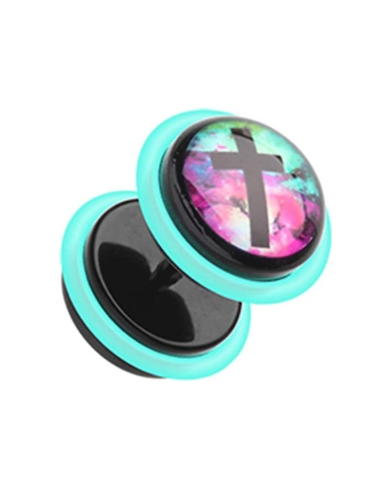 Galaxy Cross Acrylic Fake Plug with O-Rings $9.50 Body Jewelry