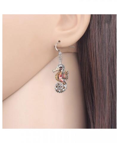 Enamel Ocean Animals Shark Earrings Dangle Zinc Alloy Octopus Jellyfish Earrings for Women Girls Summer Charms Seahorse Earri...