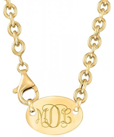 14kt Yellow Gold Personalized Oval Disc Necklace 16-inch (Plain) $450.00 Necklaces