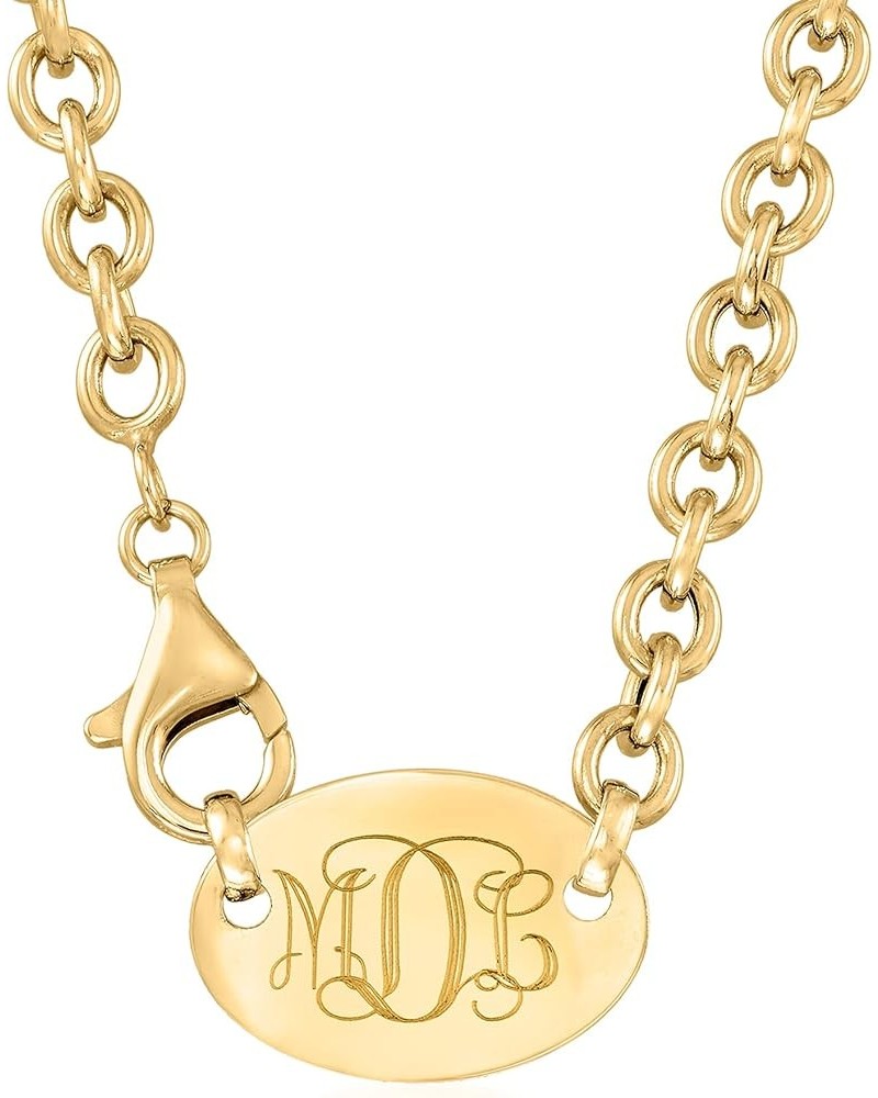 14kt Yellow Gold Personalized Oval Disc Necklace 16-inch (Plain) $450.00 Necklaces