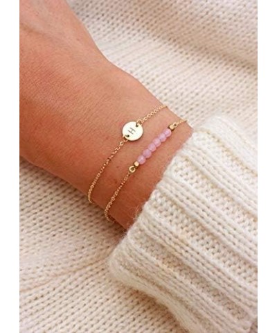 Minimalist Initial Adjustable Women Bracelet Coin Disc 26 Letters Bracelet Personality Rose Gold A-Z Bangle Fashion Jewelry G...