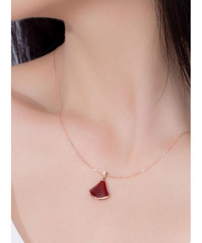 S925 small skirt red agate necklace, party necklace, birthday necklace, gift necklace for women, gift necklace for beauty, da...