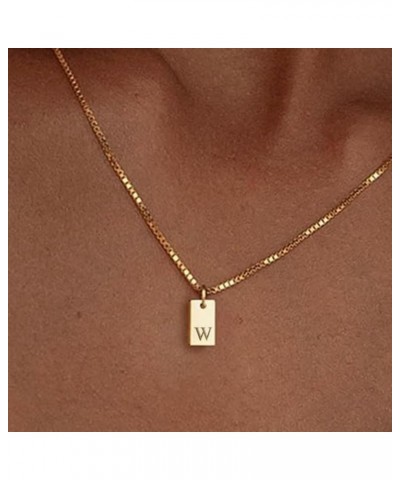 Initial Necklaces for Women 14K Gold Plated Name Tag Letter Necklace Dainty Initial Necklace Personalized Initial Pendant Fam...