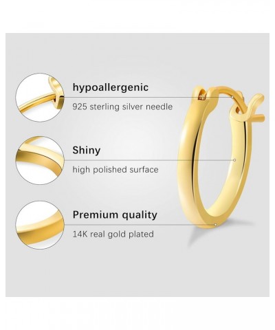 Hoop Earrings for Women, 14K Gold Plated Hoops with 925 Sterling Silver Post 20MM Yellow Gold $11.12 Earrings