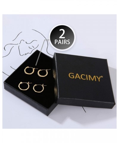 Hoop Earrings for Women, 14K Gold Plated Hoops with 925 Sterling Silver Post 20MM Yellow Gold $11.12 Earrings