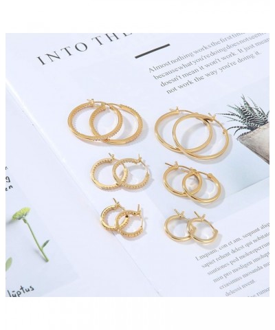 Hoop Earrings for Women, 14K Gold Plated Hoops with 925 Sterling Silver Post 20MM Yellow Gold $11.12 Earrings