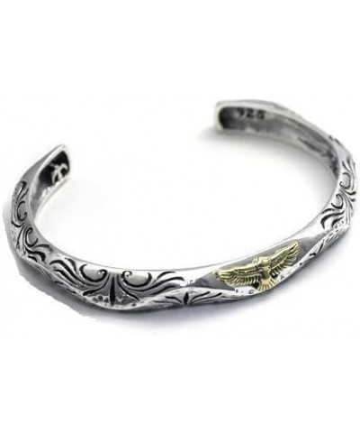 COSUMOSU Sterling silver Eagle Hawk Cuff Bangle Bracelet Adjustable for Men Eagle $34.68 Bracelets