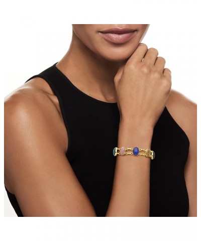 Multi-Gemstone Scarab Bracelet in 18kt Gold Over Sterling 8.0 Inches $66.00 Bracelets