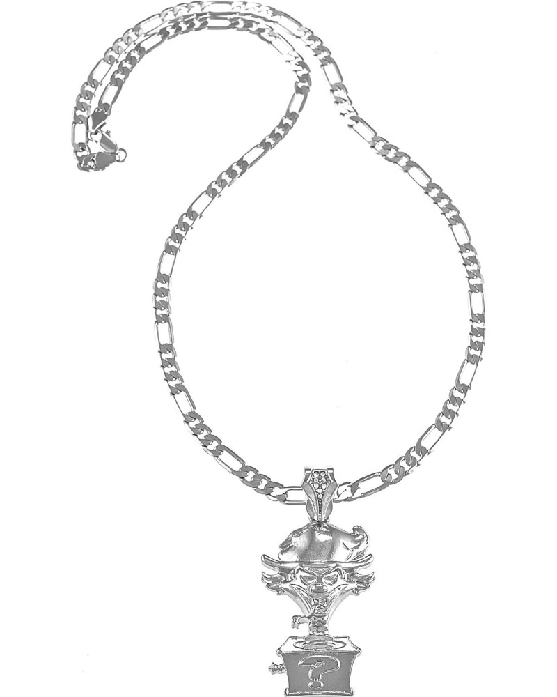 Riddle Box Pendant 24 Inch Necklace with Silver Color 5mm Figaro Style Chain $13.97 Necklaces