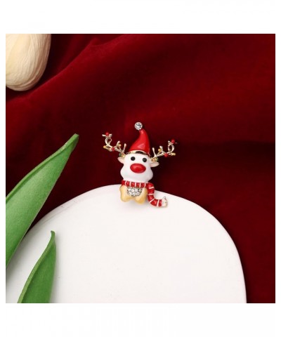 3 Pcs Christmas Austrian Crystal Pendant Necklace Adjustable Ring Brooch Deer Costume Jewelry Set for Christmas Thanksgiving ...