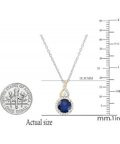 Round White Diamond & Gemstone Ladies Pendant (Silver Chain Included), Available in Various Gemstones & Metal 10K/14K/18K Gol...