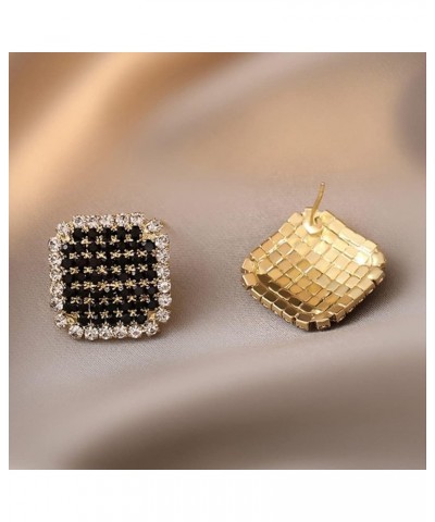 Crystal Stud Earrings Black Studs Earrings Pierced Fashion Jewelry for Women Girls Crystal Stud Earrings Black $4.58 Earrings