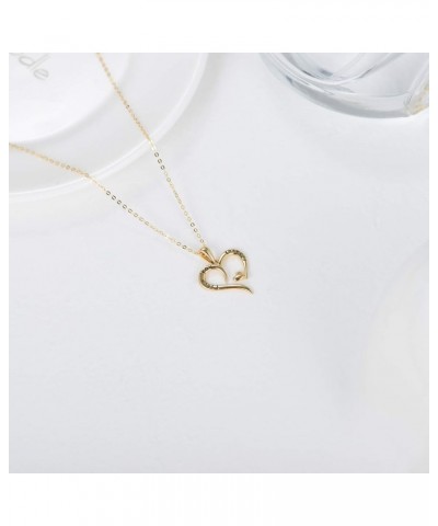 14k Gold I love You Forever Heart Necklace for Women, Real Gold Love Jewelry for Her, 16+1+1 Inch Yellow Gold gold $86.36 Nec...