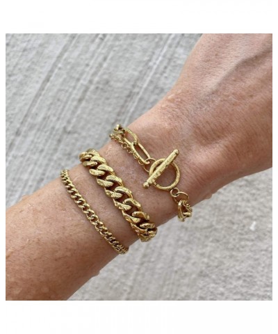 Blake Cuban Chain Gold Bracelet Trendy Cute for Women Jewelry Water Resistant Waterproof Hypoallergenic $30.00 Bracelets