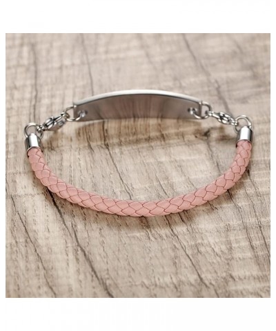 Stainless Steel Interchangeable Chain for Medical Alert Bracelets for Women and Men Leather-Pink 7 Inches $8.83 Bracelets