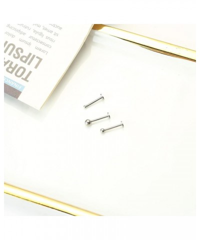 Implant Grade G23 Titanium Lip Studs 2mm 3mm 4mm 3Pcs/6Pcs Cubic Zirconia/Ball Labret Monroe Lip Rings Set 16G 8mm/10mm Helix...