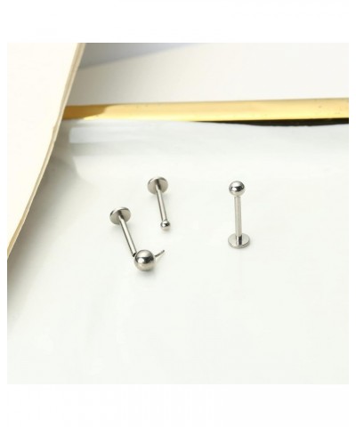 Implant Grade G23 Titanium Lip Studs 2mm 3mm 4mm 3Pcs/6Pcs Cubic Zirconia/Ball Labret Monroe Lip Rings Set 16G 8mm/10mm Helix...