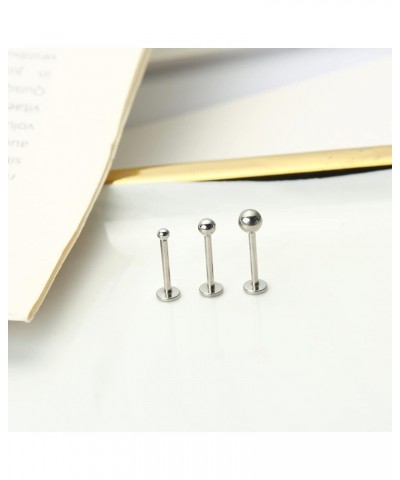 Implant Grade G23 Titanium Lip Studs 2mm 3mm 4mm 3Pcs/6Pcs Cubic Zirconia/Ball Labret Monroe Lip Rings Set 16G 8mm/10mm Helix...