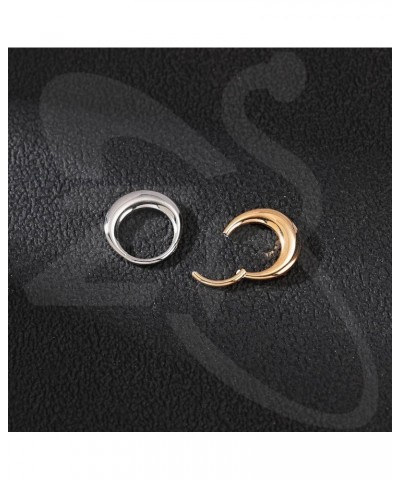 16G Segment Septum Nose Rings for Women Men, 8mm 10mm ASTM F136 Titanium Clicker Cartilage Earrings Teardrop Hoop Rook Helix ...