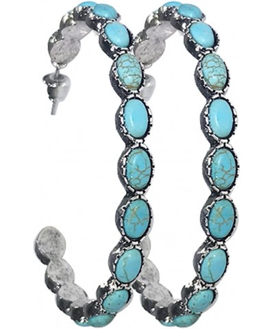 Turquoise Bohemian Metal Hoop Fashion Earring No.195 Turquoise $9.27 Earrings