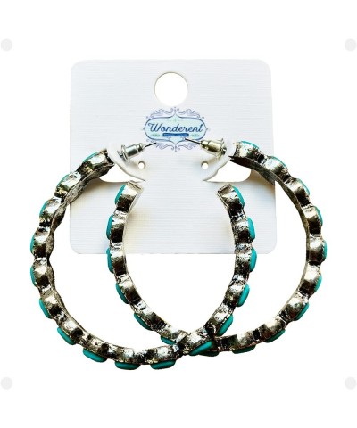 Turquoise Bohemian Metal Hoop Fashion Earring No.195 Turquoise $9.27 Earrings