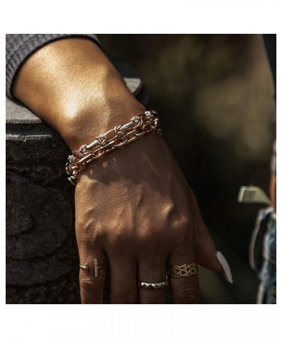 Gold Beaded Bracelets,18K Gold Plated Handmade Cute Satellite Diamond Cut Oval and Round Beads Rope Chain Dainty Bracelet for...