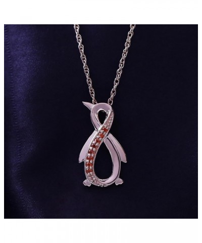 Penguin Infinity Pendant Necklace in 14K Rose Gold Over Sterling Silver Simulated garnet $28.19 Necklaces