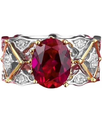 Court Vintage Ruby Ring in 7 * 9mm Size, Classic Ruby Birthstone Jewelry for July. Red $205.36 Rings