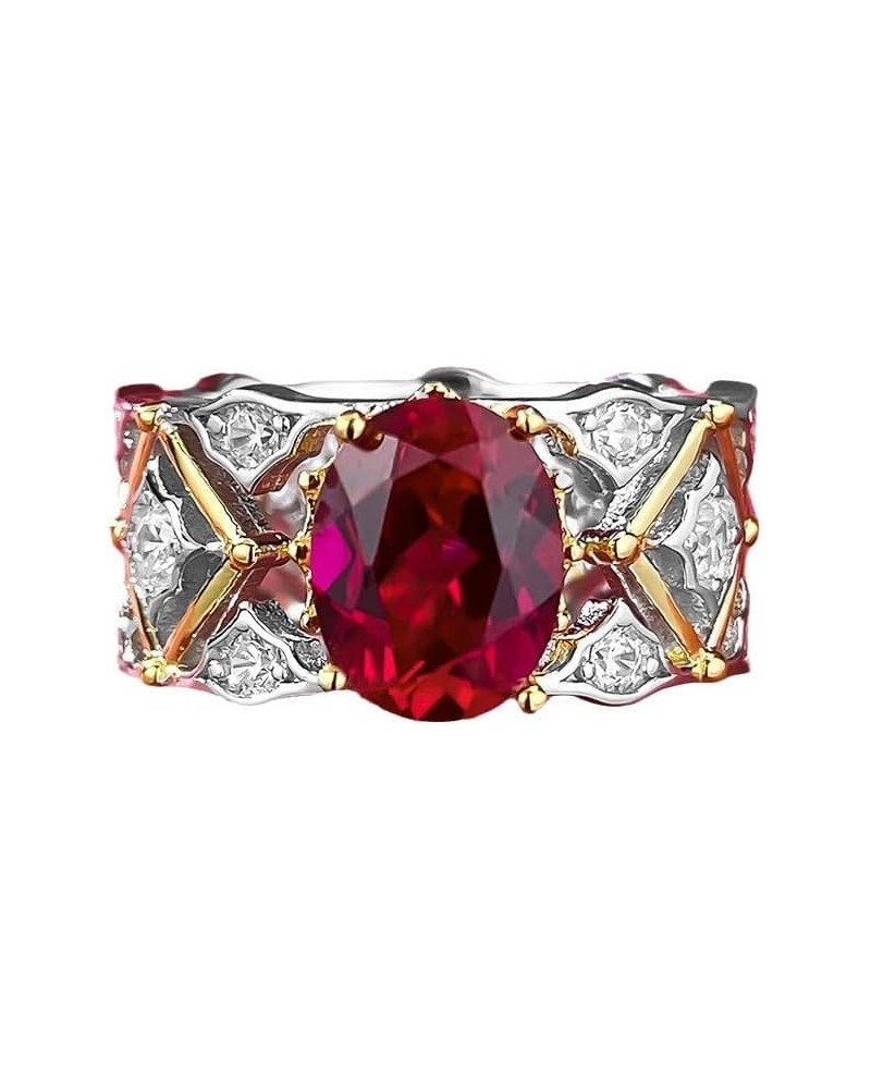 Court Vintage Ruby Ring in 7 * 9mm Size, Classic Ruby Birthstone Jewelry for July. Red $205.36 Rings