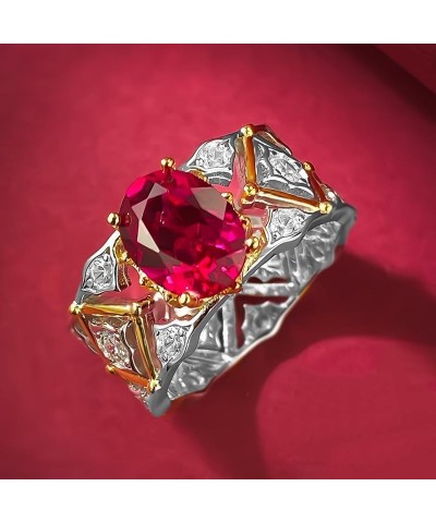 Court Vintage Ruby Ring in 7 * 9mm Size, Classic Ruby Birthstone Jewelry for July. Red $205.36 Rings