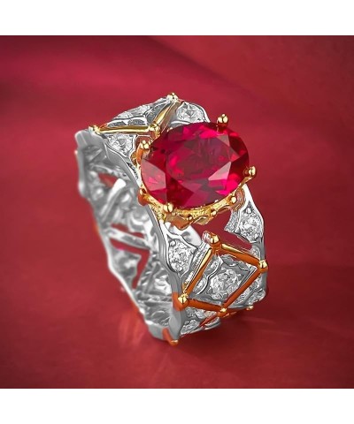 Court Vintage Ruby Ring in 7 * 9mm Size, Classic Ruby Birthstone Jewelry for July. Red $205.36 Rings