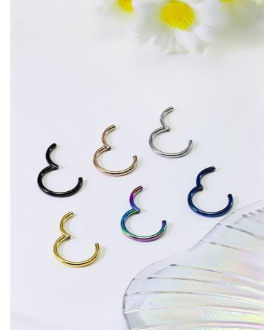 18G 16G Hinged Septum Rings Nose Rings for Women Men 316L Surgical Steel Hypoallergenic Septum Nose Hoop Ring Catilage Tragus...