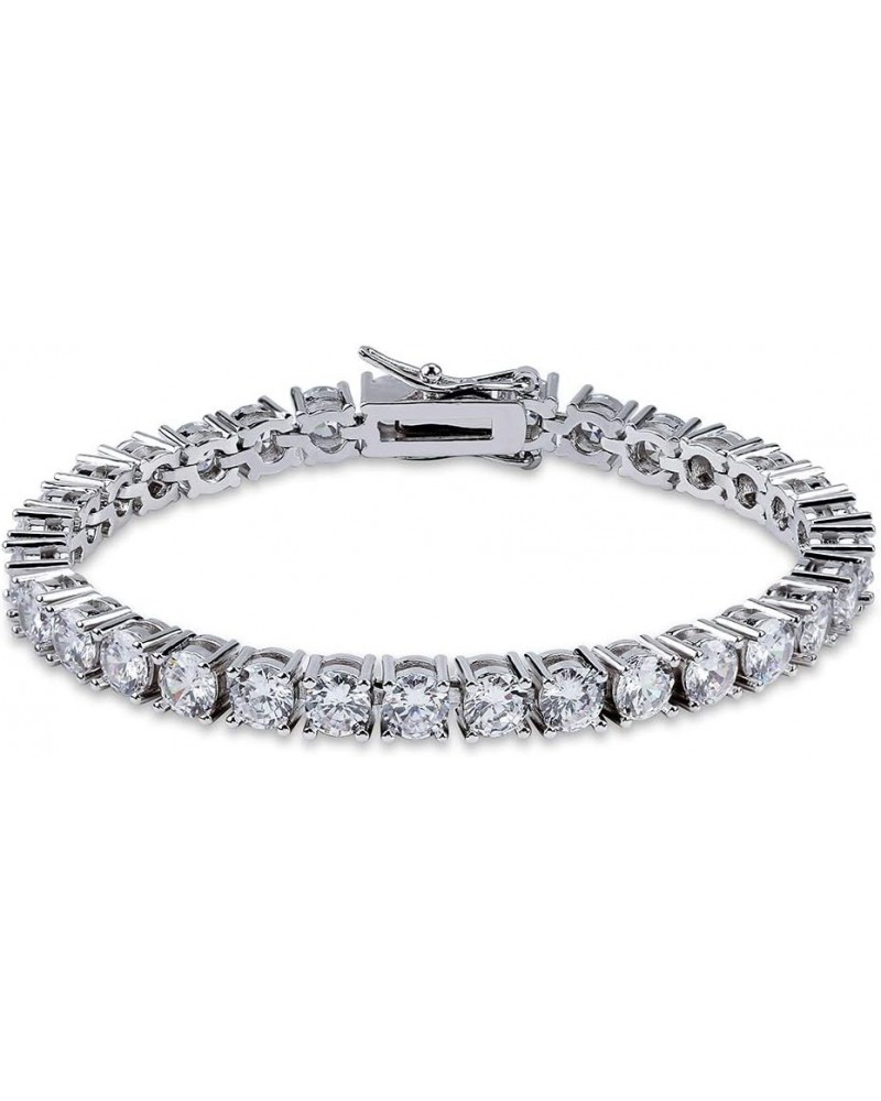 1 Row AAA Gold Silver All Iced Out Tennis Bling Lab Simulated Diamond Bracelet 5mm Silver 8 $13.79 Bracelets