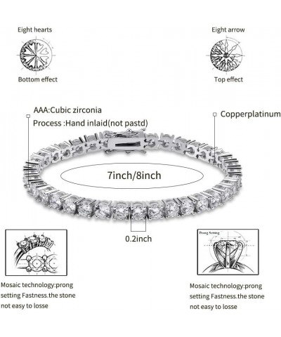 1 Row AAA Gold Silver All Iced Out Tennis Bling Lab Simulated Diamond Bracelet 5mm Silver 8 $13.79 Bracelets