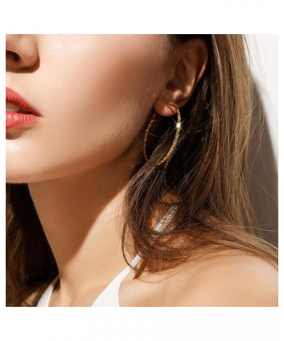 Big Hoop Earrings 14K Gold Plated 925 Sterling Silver Post Lightweight Gold Hoops for Women And Girl 50 Gold $11.20 Earrings