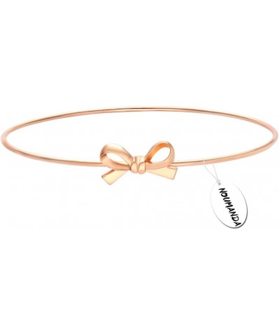 Fashion Exquisite Bowknot Bangle Bracelet for Women Friendship Gifts rose gold $11.97 Bracelets