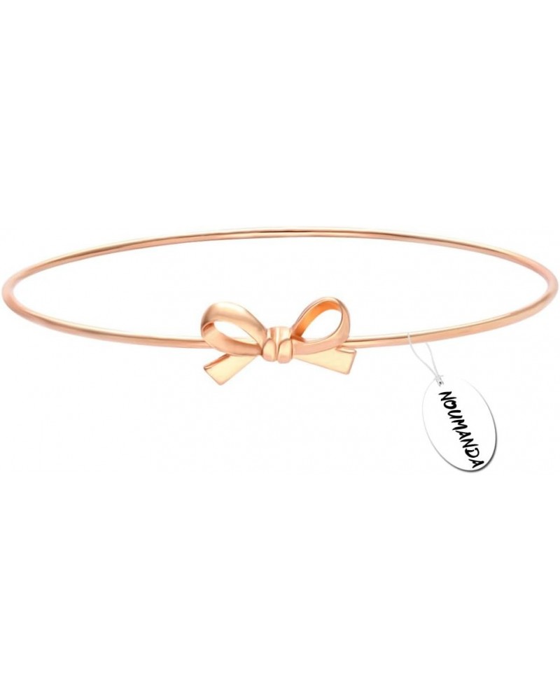 Fashion Exquisite Bowknot Bangle Bracelet for Women Friendship Gifts rose gold $11.97 Bracelets