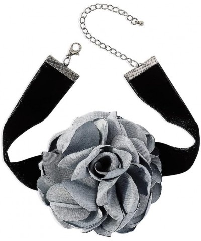 Vintage Rose Flower Choker Necklace for Women Girls Gothic Black Velvet Ribbon Camellia Blossom Charm Chain Adjustable Comfor...