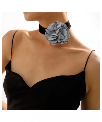 Vintage Rose Flower Choker Necklace for Women Girls Gothic Black Velvet Ribbon Camellia Blossom Charm Chain Adjustable Comfor...