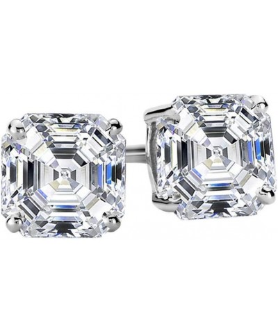 1-5 IGI Certified LAB-GROWN Asscher Cut Diamond Earrings 4 Prong Screw Back Value Collection (I-J Color, SI1-SI2 Clarity) Pla...