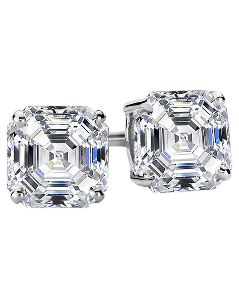 1-5 IGI Certified LAB-GROWN Asscher Cut Diamond Earrings 4 Prong Screw Back Value Collection (I-J Color, SI1-SI2 Clarity) Pla...